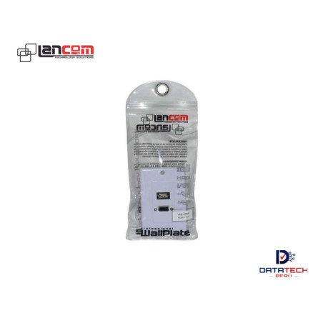 Face Plate De 1 Puerto HDMI 2.0 Ultra HD 4K 60HZ 1 Puerto VGA 15 Pines LANCOM ZZ-YKZ-HMVA