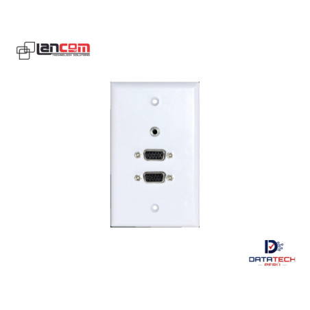 Face Plate De 2 Puertos VGA 15 Pines Y 1 Puerto De Audio Plug 3.5MM Estereo LANCOM ZZ-YKZ-VA2AD