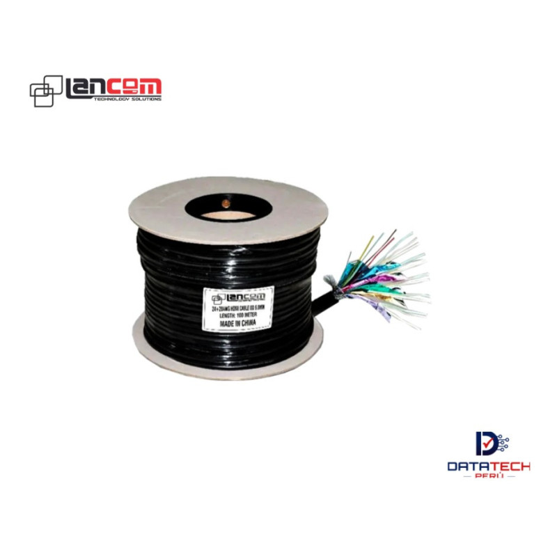 Cable HDMI De 19 Hilos Puro Cobre Calibre 28AWG OD9.0MM Color Negro x100m LANCOM ZZ-HDMI-CABLE