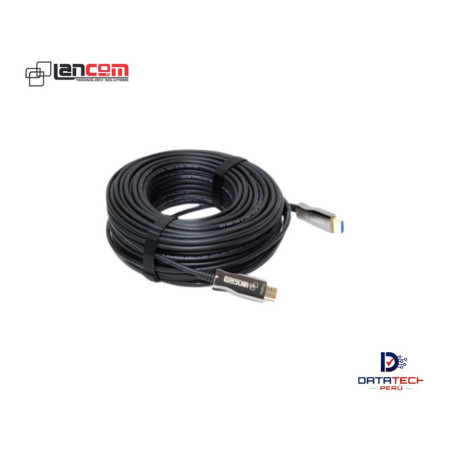 Cable HDMI 2.0 De Fibra Optica De 50 Metros Ultra HD 4K 60HZ LANCOM ZZ-AOC-A-BK-50