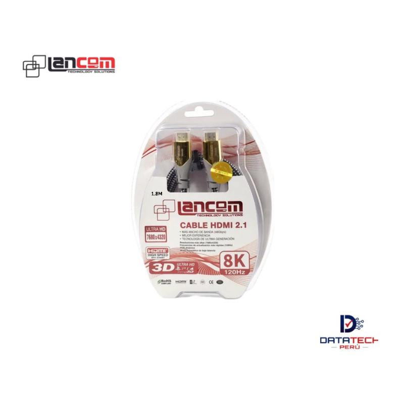 Cable HDMI 8K de 1.8 Metros HAA05- 180CM LANCOM ZZ-HAA05-1.8M Cable HDMI 8K de 1.8 Metros HAA05- 180CM LANCOM ZZ-HAA05-1.8M