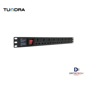 Multitoma eléctrica horizontal, 8 tomas con Linea a tierra TUNDRA PDU-1908