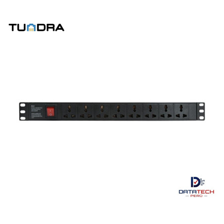 Multitoma eléctrica horizontal, 8 tomas con Linea a tierra TUNDRA PDU-1908