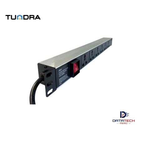Multitoma eléctrica horizontal 220V-15A 6 tomas. Enchufe Tipo I  TUNDRA PDU-1906-I