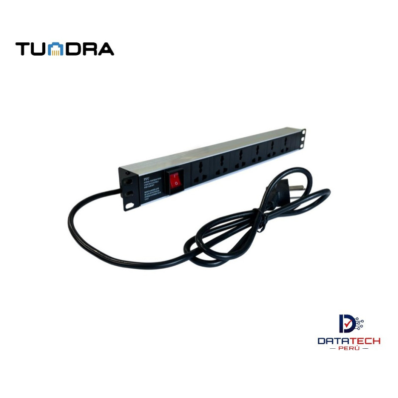 Multitoma eléctrica horizontal 220V-15A 6 tomas TUNDRA PDU-1906