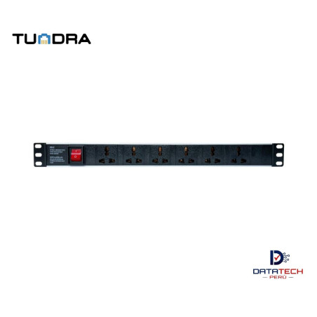 Multitoma eléctrica horizontal 220V-15A 6 tomas TUNDRA PDU-1906
