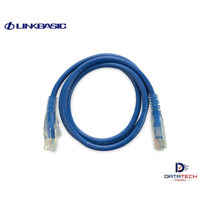 Patch cord de red UTP Categoría 6 1mt color azul LINKBASIC CAA01-UC6-1-B