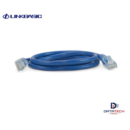 Patch cord de red UTP Categoría 6 3mt color azul LINKBASIC CAA01-UC6-3-B