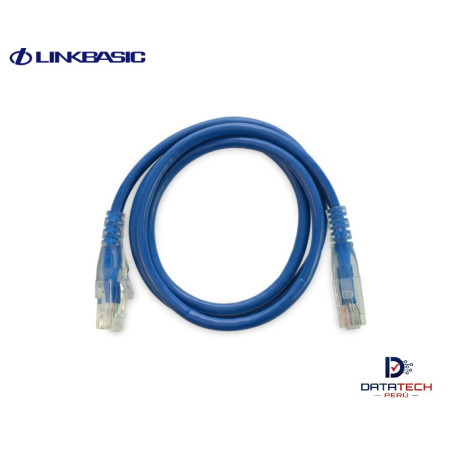 Patch cord de red UTP Categoría 6 3mt color azul LINKBASIC CAA01-UC6-3-B