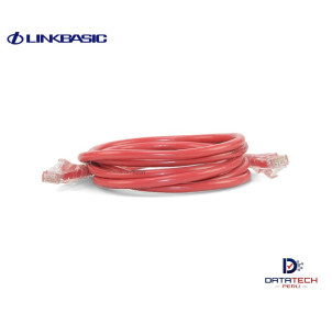 Patch cord de red UTP Categoría 6 2mt color Rojo LINKBASIC CAA01-UC6-2-C
