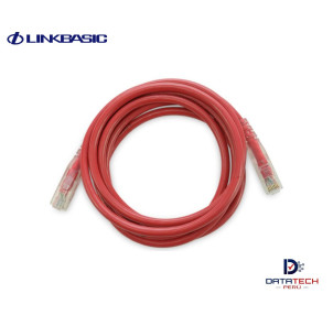 Patch cord de red UTP Categoría 6 2mt color Rojo LINKBASIC CAA01-UC6-2-C