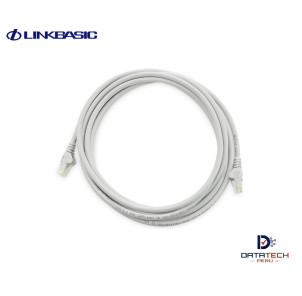 Patch cord de red UTP Categoría 6 3mt color Gris LINKBASIC CAA01-UC6-3-F