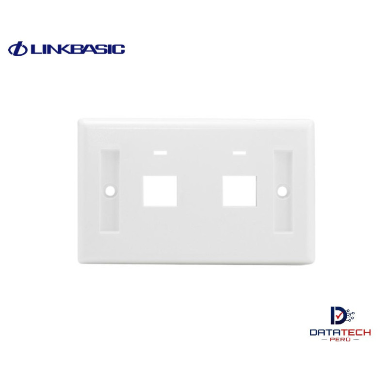 Placa de pared para 2 puertos color Blanco LINKBASIC OUS02