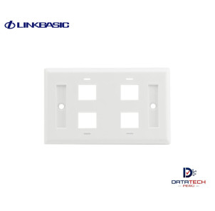 Placa de pared para 4 puertos color Blanco LINKBASIC OUS04