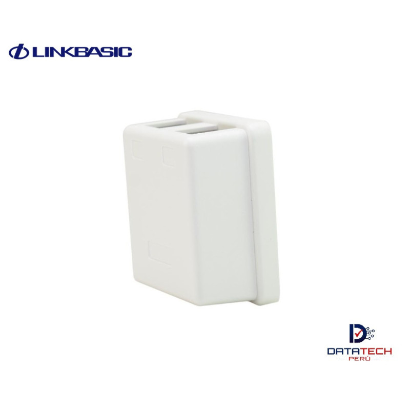 Roseta para adosar de 2 puertos para modulo RJ45 color blanco LINKBASIC OUZ22