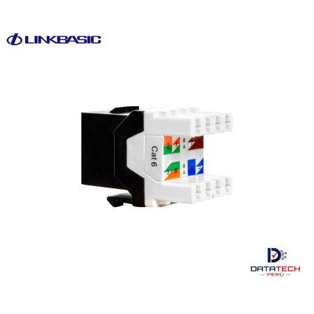 Jack modular UTP RJ-45 Categoría 6 color Negro LINKBASIC JKA09-UC6-BL