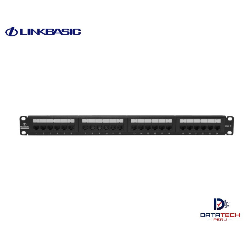 Patch Panel 24 Puertos Cat6 cargado tipo galleta LINKBASIC PND24-UC6