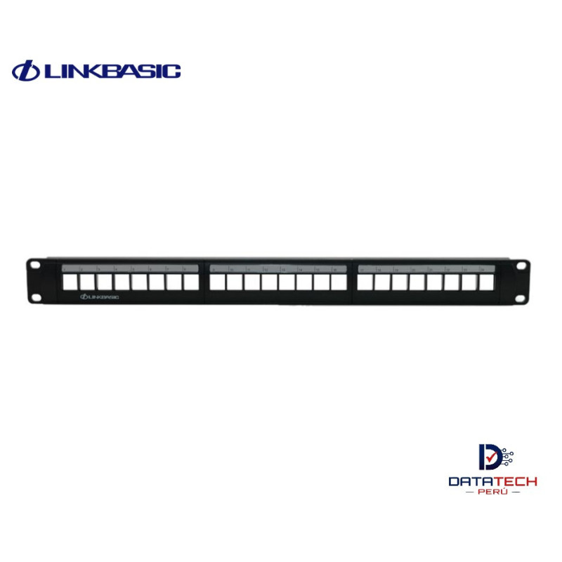 Patch Panel 24 Puertos Modular vacío Jacks no incluidos LINKBASIC PNA24-KJ