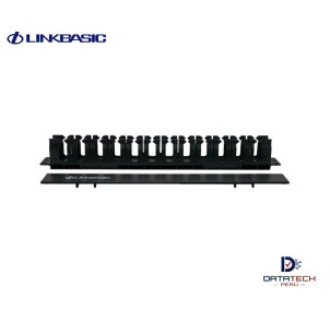 Ordenador de Cables Horizontal Frontal 1RU Color Negro LINKBASIC MTC-04