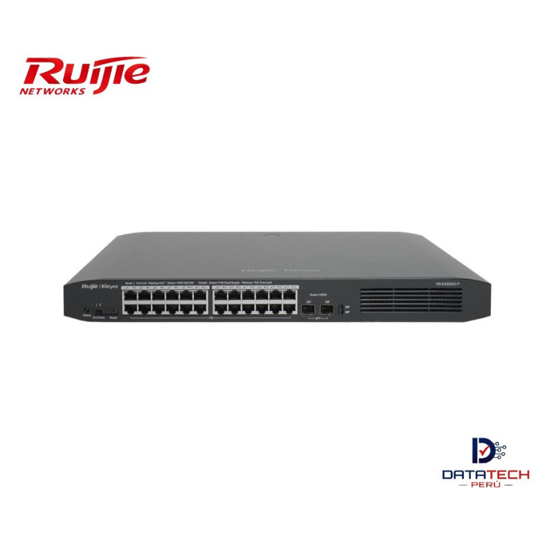 Switch de 26 puertos Gigabit Smart Poe, 24 Gigabit RJ45 Poe/Poe+ Puertos RUIJIE NETWORKS RG-ES226GC-P