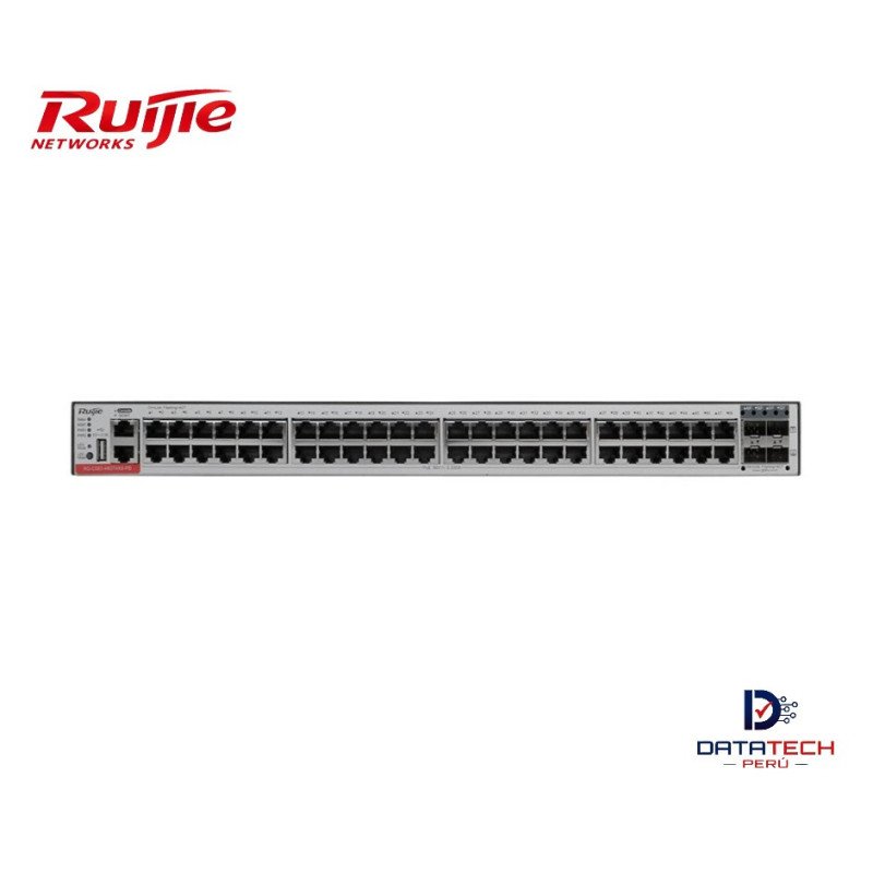 Switch 48-puerto 10/100/1000Base-T, y 4 1G/10G SFP+ Puertos, Soporte Poe+ RUIJIE NETWORKS RG-CS83-48GT4XS-PD