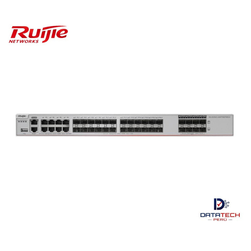 Switch modular Puertos SFP 24 x 1000m (1-16 SFP 8 x 10/100/1000Base-T 8 x 1G/10G SFP+ RUIJIE NETWORKS RG-S5760C-24SFP/8GT8XS-X