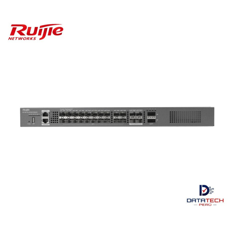 Switch L3 20 1G/10GBase-X SFP+ Puertos, 4 10G/25GBase-X SFP 28P 2PQSFP+ 40GBase-X QSFP+ RUIJIE NETWORKS RG-S6120-20XS4VS2QXS