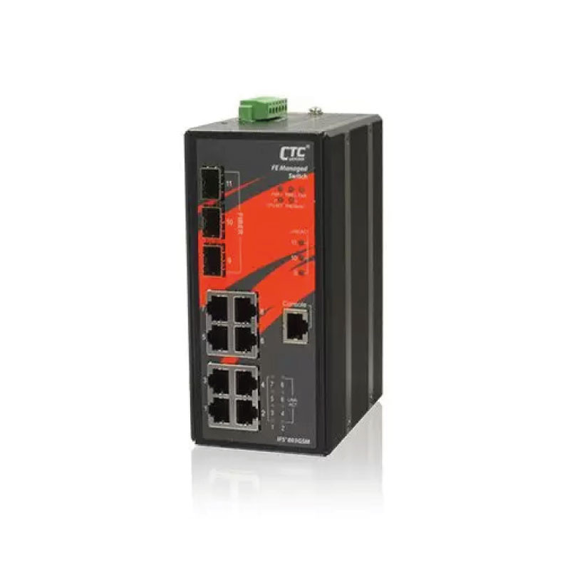 Conmutador industrial gestionado de Ethernet rápido IFS+803GSM