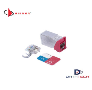 Z6A-S03B | Jack Cat6A Plano/Angular Rojo-Siemon