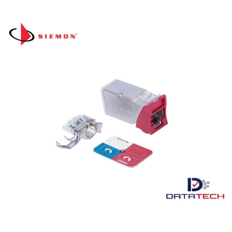 Z6A-S03B | Jack Cat6A Plano/Angular Rojo-Siemon