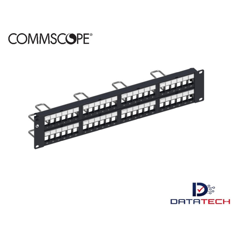 Patch panel de 48 puertos cat 6A modular vacío SL 760237047 Commscope