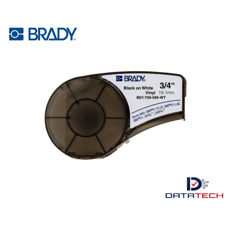 M21-750-595-WT | Etiqueta de vinilo 3/4 con adhesivo permanente Brady