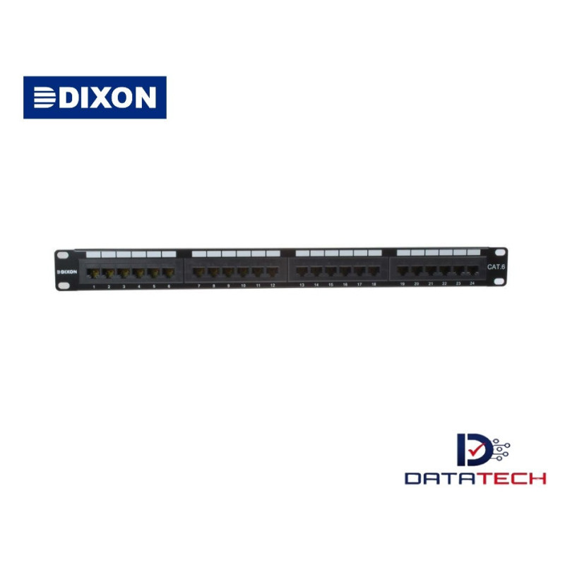 Patch Panel Cat.6 Color Negro 24 Puertos Cargados P24T-K11-C6C/BK Dixon