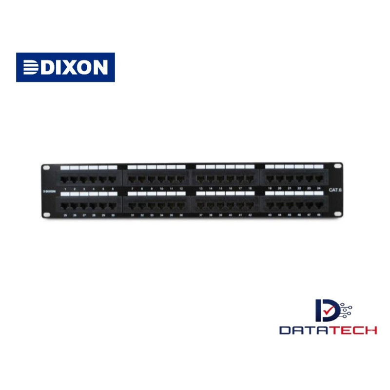 Patch Panel Cat. 6 Color Negro 48 Puertos Cargados P48T-K11-C6C/BK Dixon