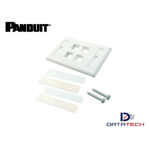 Face plate de 4 puertos Iconeable blanco  NK4FIWY Panduit Netkey