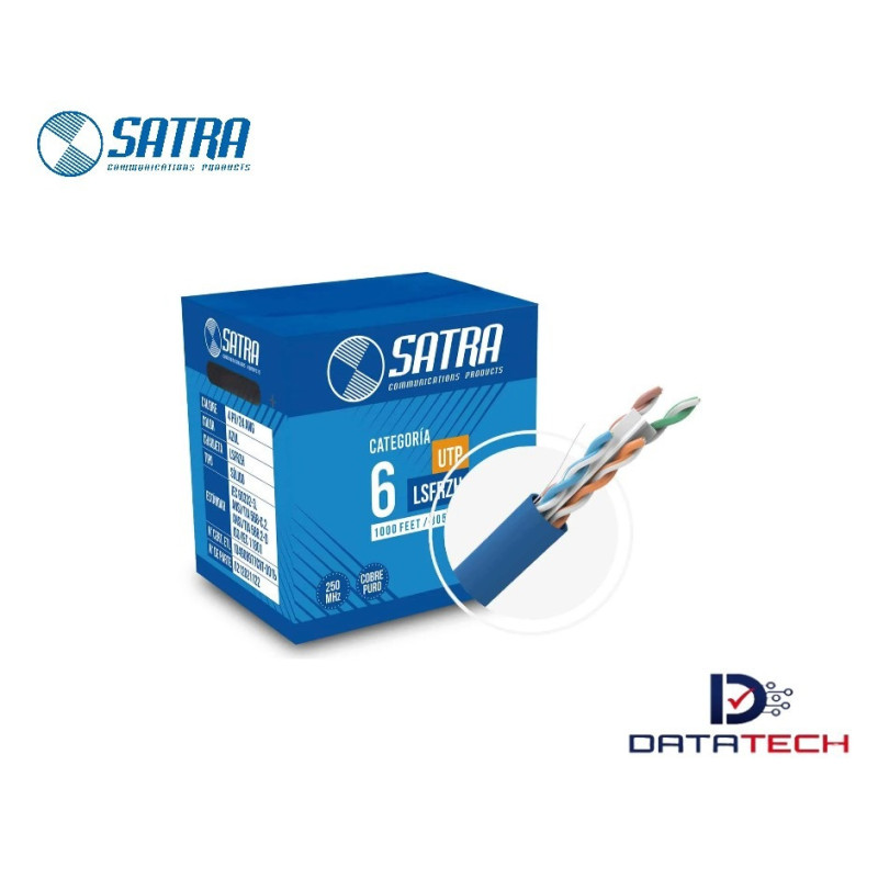 0212021122 | Cable de red U/UTP LSFRZH CAT. 6 color azul de 24 AWG-Satra 0212021122 | Cable de red U/UTP LSFRZH CAT. 6 color azul de 24 AWG-Satra