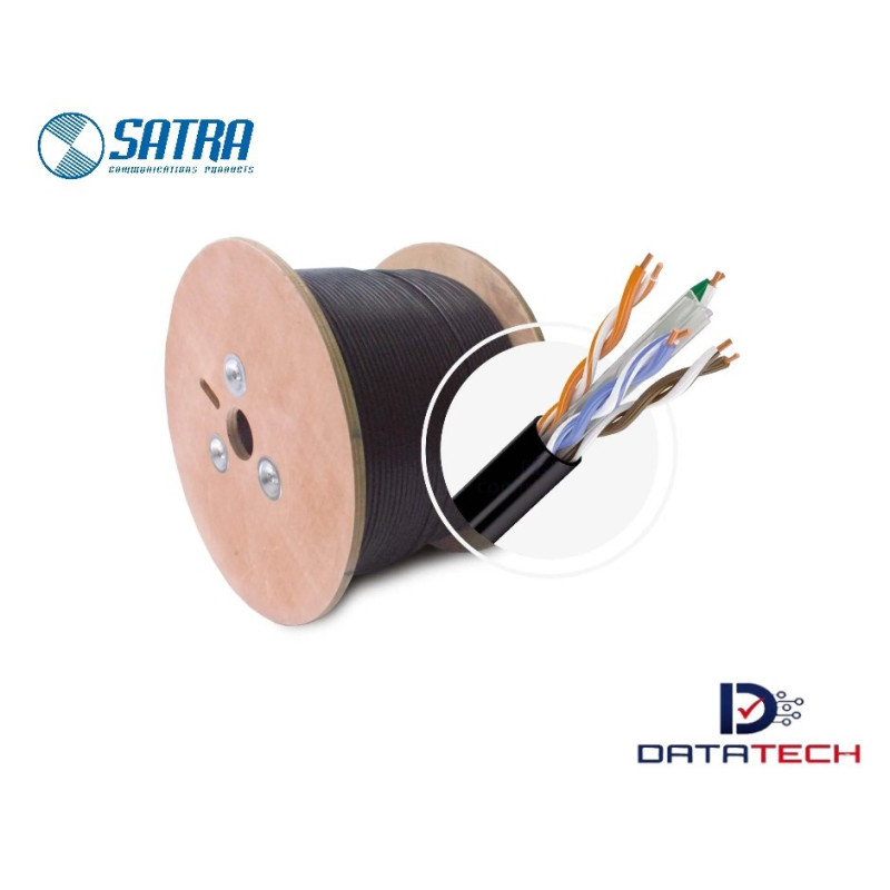 202043010 | Cable de red Sólido U/UTP Exterior Categoría 6 color negro 23 AWG-Satra 202043010 | Cable de red Sólido U/UTP Exterior Categoría 6 color negro 23 AWG-Satra