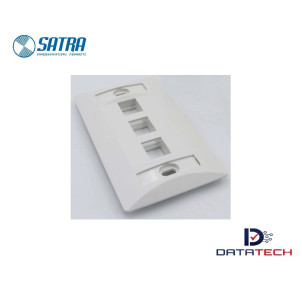 0111030301 | Placa de Pared Identikit 3 puertos color blanco-Satra