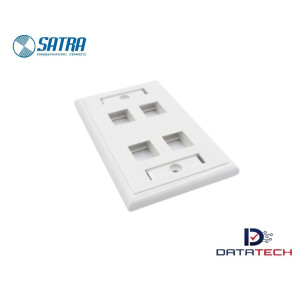 0111030401 | Placa de Pared Identikit de 4 puertos color blanco-Satra
