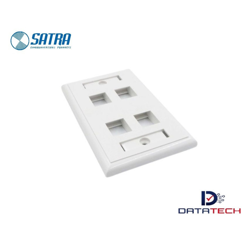 0111030401 | Placa de Pared Identikit de 4 puertos color blanco-Satra